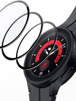 JETech Screen Protector for Samsung Galaxy Watch 5 Pro 45mm, Full Coverage Tempered Glass, HD Clear, 3 Pack