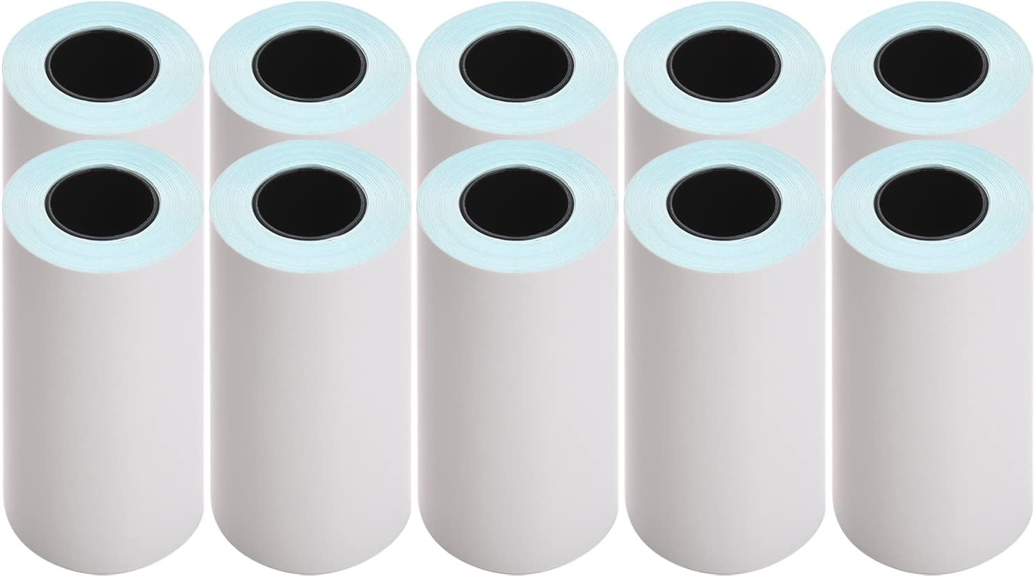 10 Rolls 57x30mm Self-Adhesive Direct Thermal Paper White Printable Sticker Paper without-BPA Waterproof Oil-proof Friction-proof Sticky Paper Roll for Pocket Mobile Thermal Printer BT Photo