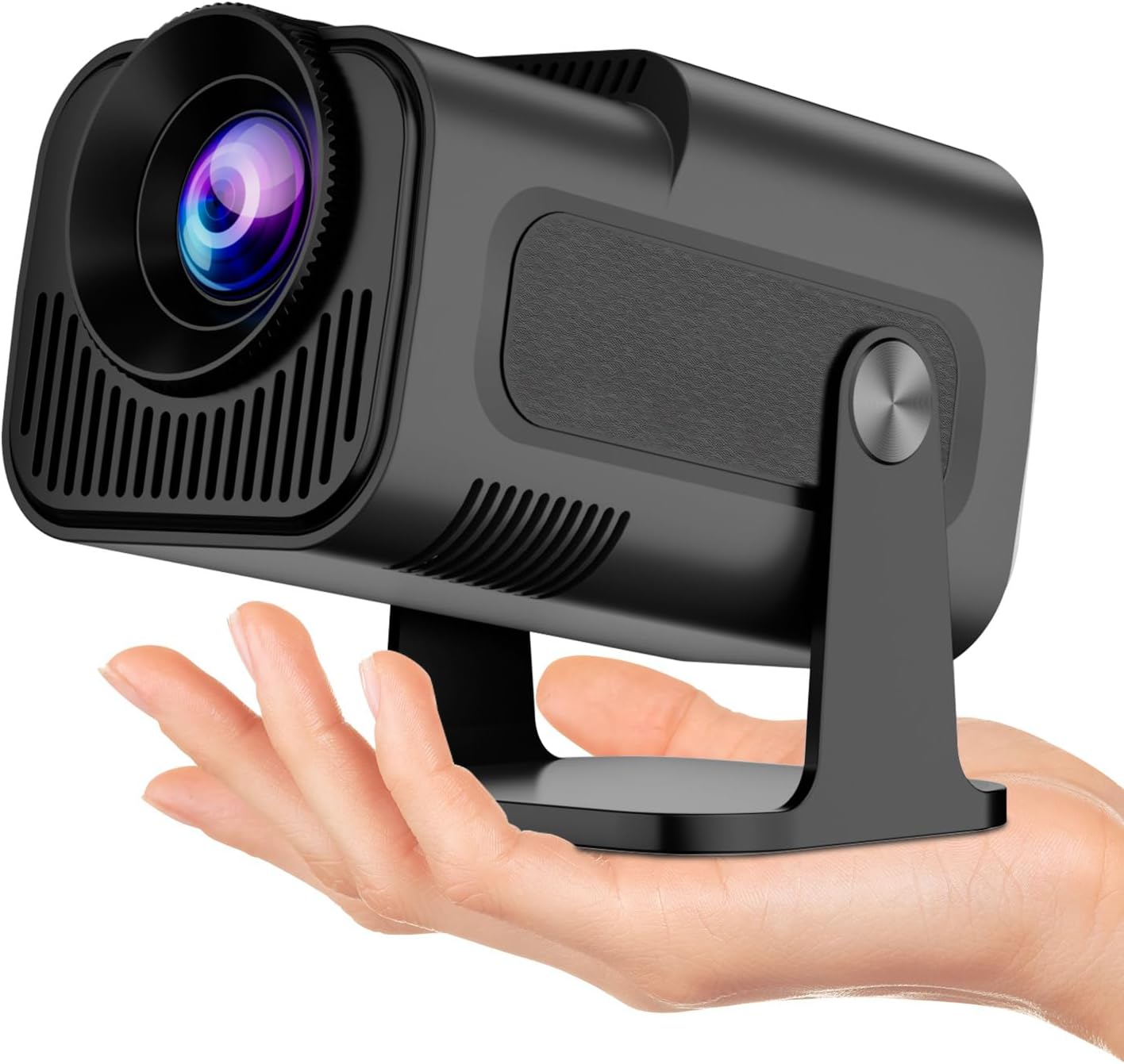 ZDSSY HY320 Mini Projetor PORTIL - 5G Wifi 6, Bluetooth 5.0 and Android 11, Suporte 4K and 1080P Full HD, 12,000 Lumens, Projetor Led com 4D/4P and Auto de Correccao, 180° Turntable, Electronic Zoom