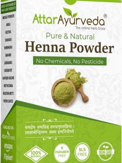 Attar Ayurveda Natural Henna Powder for Hair Color and Growth, Reduce Hair Fall 100% Natural No Added Preservative No Chemical Dye Added 7 Ounce