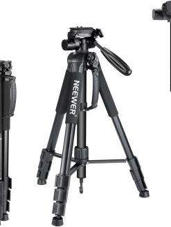 Neewer Portable 70 inches/177 centimeters Aluminium Alloy Camera Tripod Monopod with 3-Way Swivel Pan Head,Bag for DSLR Camera,DV Video Camcorder,Load up to 8.8 pounds/4 kilograms Black(SAB264)