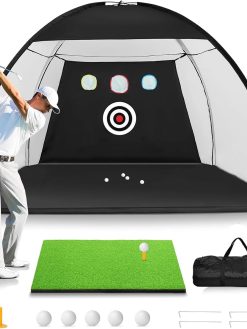 300 * 210 * 180Cm Golf Practice Net, Golf Training Net for Backyard Chipping Driving Garage, Outdoor/Indoor