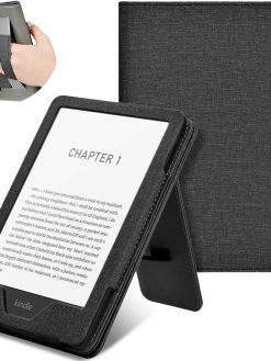 T Tersely Slimshell Case Cover for 6" Kindle 11th Generation 2024/2022, Smart Shell Cover with Stand Function and Auto Sleep/Wake - Pink (Black)