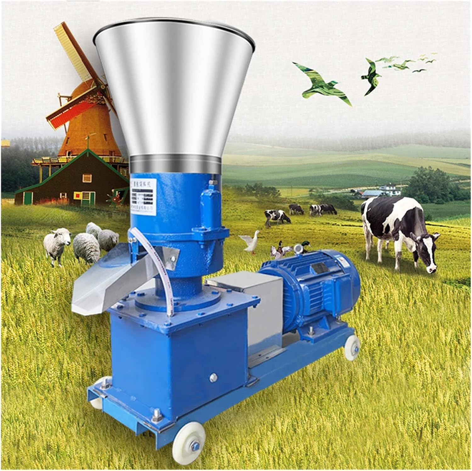 GZDZHP Pellet Mill Multi-Function Feed Food Pellet Making Machine Animal Feed Granulator 150kg/h-200kg/h(125 no motor)