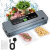 Mfzsyxb Vacuum Sealer Machine, 5-in-1 Full Automatic Food Saver, LED Indicator Lights, Dry/Moist Sealer, Built-in Cutter, 30 Sealing Bags, Stainless Steel, ABS, Grey, Automatic, Sealer
