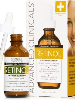 Advanced Clinicals Professional Strength Retinol Serum Anti Aging Wrinkle Reducing 1.75 Ounce Multi