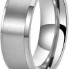 Mens Ring 8MM Titanium Stainless Steel Ring for Men,Highly Polished Simple Band Ring,Gold Silver Black Ring,Wedding Engagement Rings for Men Fidget Ring Size 7-13