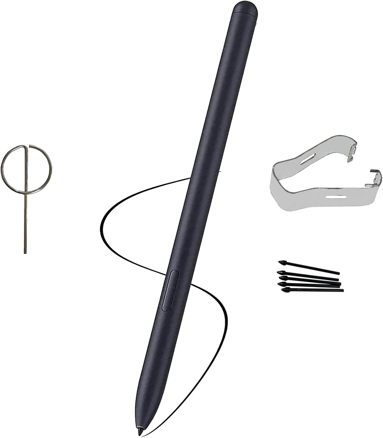 Peixiong Galaxy Tab S8 Ultra S Pen Replacement for Samsung Galaxy S8 S8 Plus S8 Ultra Touch Stylus S Pen(Without Bluetooth) +Tips + Eject Pin(Black)