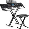 Mike Music 61 Key Keyboard Piano MK812 Professional Electronic Keyboard Digital Piano Keyboard Electronic Organ Piano with Sheet Stand, Power Supply,Keyboard Stand, Piano Bench