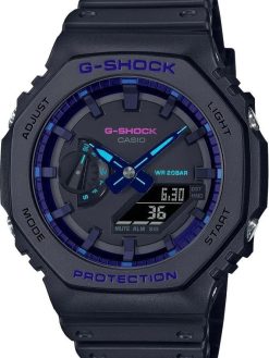 G Shock Men's Ga2100 Virtual Blue Series Watch Lace Glass Blue, Blue, One Size, strap
