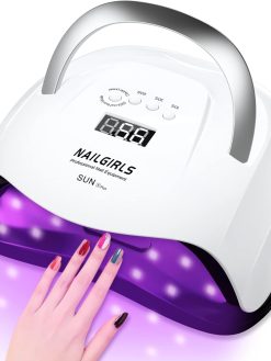 NAILGIRLS UV LED Nail Lamp, 168W Fast UV Light for Nails Gel Polish, Professional Curing with 4 Timer Setting Auto Sensor, LED Gel Nail Dryer for Fingernail and Toenail Home Salon Use, Nail Art Tools