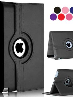 Vultic [Rotating] Case for iPad Mini 7 A17 Pro (2024) / Mini 6 (2021), 360 Degree Stand [Auto Sleep/Wake] Folio Leather Smart Cover (Black)