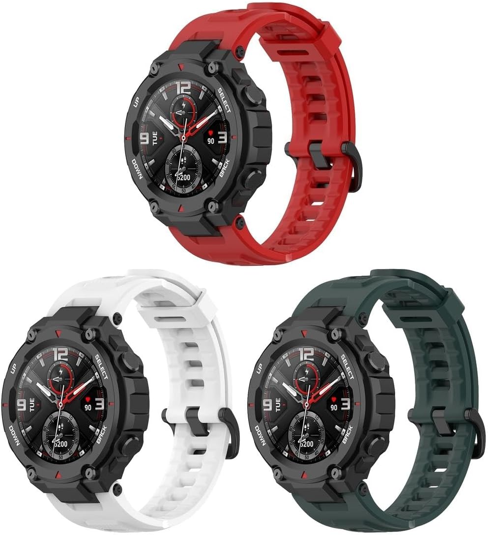 Compatible with Amazfit T-Rex Replacement Bands, Gransho Watch Soft Silicone Strap Wristbands Sports Strap Bracelet NO241017