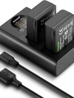 NEEWER EN-EL25 Replacement Battery and USB Charger Set, Pack of 2 1350 mAh Batteries and Double Channel USB Charger Type C, Compatible with Nikon Z30 Z50 ZFC Camera 4241 EN-EL25 Battery MH-32 Charger