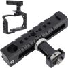 Plyisty Aluminum Alloy Camera Cage Top Handle with Movable Slide Rail, 1/4" & 3/8" Screw Ports, Cold Shoe Mount Ergonomic Grip for DSLR Video Rig