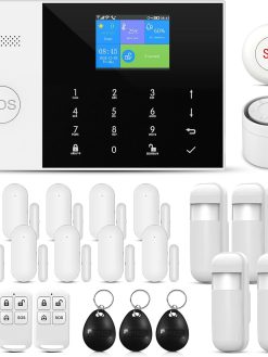 PGST WiFi+GSM/4G Home Smart Alarm 24-Piece kit, Wireless Home Security Alarm System, Door/Window Sensor Entry Sensors with Smart Life and Tuya App Alert, with Google Assistant and Alexa