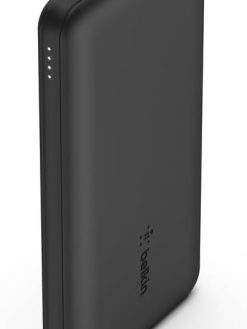 Belkin 10000mAh portable power bank, 10K USB-C portable charger with 1 USB-C port and 2 USB-A ports, battery pack for up to 15W charging for iPhone, Samsung Galaxy, AirPods, iPad, and more – Black
