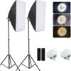 Gluckluz Softbox Lighting Kit Photography Light Studio 19.7 x 27.5 Inch 2 Pack Video Light Kit with 76 Inch Stand & E27 Socket & 2 Remotes for Portrait Advertising Photo Shooting YouTube