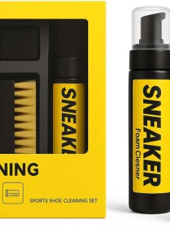 Premium Sneaker Cleaning Kit - Foam Cleaner, Dual Brushes for Deep Cleaning, Microfiber Towel - Ultimate Shoe Care Set for Sneakers, Trainers, and Casual Shoes (Sneaker Cleaning Kit)