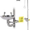 ZAIED Emergency Shower Eyewash Station Combination Eye Wash Station with Shower Safety Shower Eye&Face Washing Unit, 304 Stainless Steel, with Eyewash Sign, NPT thread
