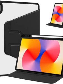 Hybrid Case Compatible with Huawei Matepad SE 11inch 2024 Cover, Clear Acrylic Multi-Angle Hard PC Case with Pen Holder Protective Stand Cover Compatible with Huawei Matepad SE 11" 2024