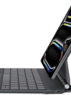 InUnion Magic Keyboard Case for iPad Pro 11-inch (M4) 2024, Easy-Set Magnetic Stand with Great Typing Experience, Built-in Trackpad, 3 Brightness Backl (Black)