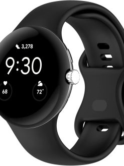 Band Compatible with Google Pixel Watch Soft Silicone Sport Watch Bands Replacement Watch Strap Bracelet for Google Pixel Watch 2/1 Smartwatch Accessories