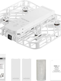 HOVERAir X1 Self-Flying Camera, Pocket-Sized Drone HDR Video Capture, Palm Takeoff, Intelligent Flight Paths, Follow-Me Mode, Foldable Action Camera with Hands-Free Control White (Combo Plus)