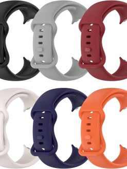BLIKEJIN 6 Pack Silicone Band Compatible with Google Pixel Watch 2, Soft Sport Strap Replacement Watchband for Men Women