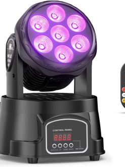 7 x 15 W Moving Heads LED Wash Moving Head DMX512 RGBW 4 in 1 Disco Lights Stage Light with Remote Control for DJ Bar KTV Parties Shows Concerts - New Version