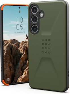 URBAN ARMOR GEAR UAG Designed for Samsung Galaxy S24 Plus Case 6.7" Civilian Olive Drab, Rugged Military Drop-Proof Impact Resistant Non-Slip Protective Cover