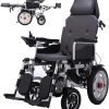 Foldable Heavy Duty Electric Wheelchair with Headrest Adjustable Backrest And Pedal,Joystick, Drive with Electric Power Or Use As Manual Wheelchair,Gray