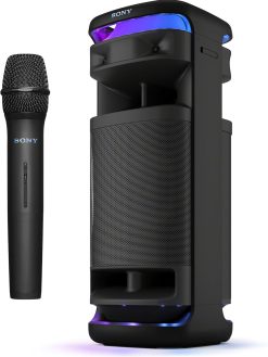 Sony ULT Tower 10 Bluetooth Karaoke Party Speaker with Powerful Bass, 360° Sound and Party Lights, Included Wireless Microphone – New