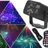 AMINAC Disco Lights Party Lights,120 Patterns Wireless LED Sound Activated RGB Stage Lights Projector with Remote Control, Timing, Rechargeable Battery for Birthday Home Room Dance Party Wedding