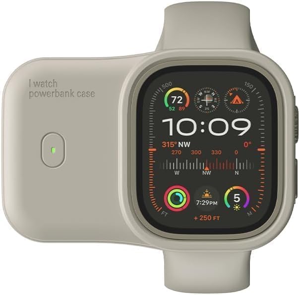 Portable Powerbank for Apple Watch 49mm Series Ultra/Ultra2, Magnetic Wireless Charger, 1200mAh Compatible with Apple Watch Series