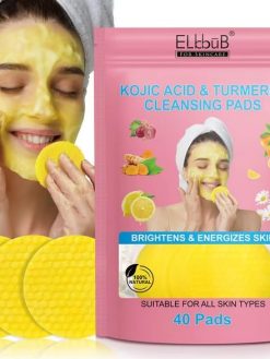 ClickAE [40 Pcs] Turmeric Cleansing Pads For Dark Spots, Kojic Acid And Turmeric Cleansing Pads Helps Balance Skin Oil And Water, Fade Spots, Remove Excess Keratin From The Body'S Skin