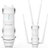 WAVLINK Weatherproof AC1200 Outdoor WiFi Range Extender/Wireless Access Point/Router with POE, Dual Band 2.4GHz 300Mbps+5.8 GHz 867Mbps, 4x7dBi Detachable Omni Directional Antenna for Backyard, Farm