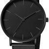 Irovami simple men's watch thin section fashion watch mesh belt watch men's couple quartz watch fashion women's watch wholesale 色 all Black