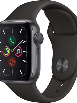 Apple Watch Series 5 (GPS, 44mm) Smartwatch - UK/EU Model (Space Gray Aluminum Case with Black Sport Band) (Renewed)