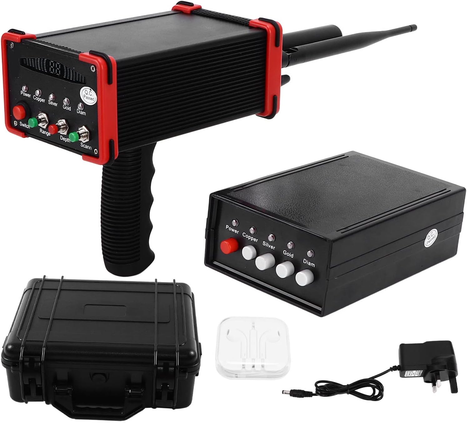 Eujgoov Handheld Underground Metal Scanner Weatherproof Metal Detector Gold Silver Finder 100-240V 1000M