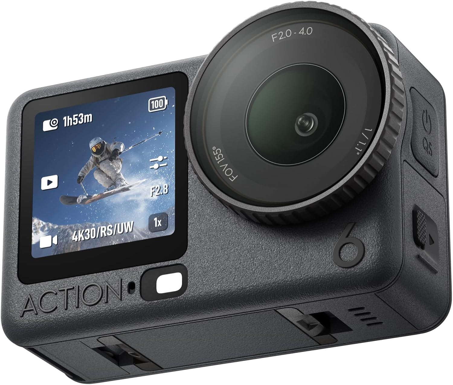 DJI Osmo Action 6 Essential Combo, Action Cam with 1/1.1 Inch Square Sensor, Variable Aperture of f/2.0-f/4.0, Cold-Resistant, 4 Hour Battery, Action Cam 4K - Ideal for Everyday Use