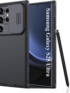 Samsung Galaxy S25 Ultra Case Cover Nillkin Camshield Pro Case With Slide Camera Lens Protection PC Back & TPU Frame Bumper Protection for Samsung Galaxy S25 Ultra (Black, Samsung Galaxy S25 Ultra)