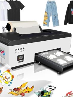 DTF Printer Transfer Printing Machine,T-Shirt Direct to Film Printer, White Ink, Auto Cleaning, Direct to Film, Ink, Film, T-Shirt, Printer, Oven, Heat Press (Printer + Oven + Head Press)