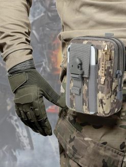 Phone Pouch Waist Bag Belt Phone Tools Bag Holder for Running Sports Hiking Traveling Cycling for Women Men, Grey, Classical