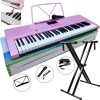 Yongmei 61 key YM-288 Keyboard with stand Electronic Piano (Ym-288-Pink with stand)