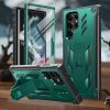for Samsung Galaxy S22 Ultra Case Military Grade Drop Proof Protection Mobile Cover with Kickstand | Matte Textured Rugged Shockproof TPU | Protective Sturdy Phone Case - Emerald Green