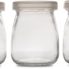 Trishi Transparent Glass Storage Jars with Airtight Lids – Set of 3, 100 ml Multipurpose Food Jars for Spices, Condiments, Snacks, Pantry & Fridge Use, Glass Storage Container for Kitchen & Home Uses