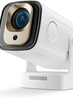 【Auto Focus&1080P】ZoYue Mini Smart Projector with 4K Support, Portable Projector with Wifi and Bluetooth, 5W Speaker, Built in Apps, Voice Control, Outdoor Movie Projector