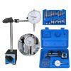 Digital Dial Indicator Magnetic Base with Fine Adjustment, Professional Gauge 0.01mm Precision Tester Gage Indicator Conversion Measuring Tool for 3D Printer Lathe Workshop Machinery Table Saws, 22pcs