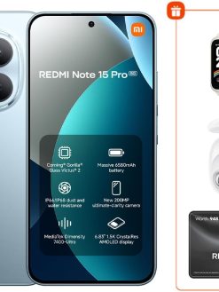 REDMI Note 15 Pro 5G Glacier Blue 12GB RAM 256GB ROM + Xiaomi smart band 9 active + Redmi buds 6 Play - Global Version